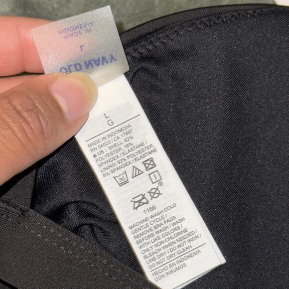 Old Navy Triangle Bikini Top Women Large Black UPF 40 Adjustable Spaghetti Strap - Picture 6 of 6